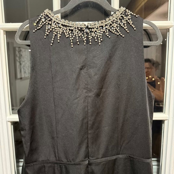 Ieena For Mac Duggal Beaded High Neck Gown Black Size 14 - Picture 8 of 16